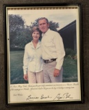 George W. & Laura Bush Signed Campaign Display – Charter Member of California – Framed Collectible