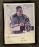 George W. Bush Signed Photo with RNC Thank You Message – Framed Political Collectible 9x11