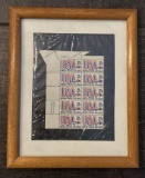 Framed 1968 U.S. Airmail Stamp Display – 21c Jet Design – Vintage Postal Collectible