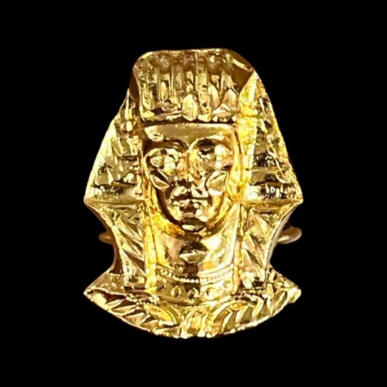 18K Yellow Gold Egyptian Sphinx Men's Ring