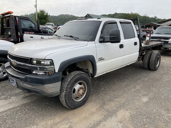 2002 CHEVROLET 3500 CREW CAB FLATBED
