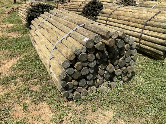 3"X7' BUNDLE OF WOODEN FENCE POST