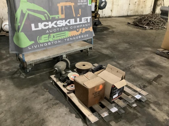 Pallet of Welding Wire and Grinders