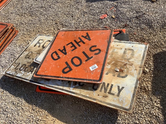Sack of Misc. Road Construction Signs