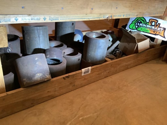 Shelve of Misc. Excavator Pin Collers Etc,