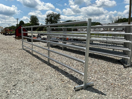 24ft Galvanized Free Standing Fence Panel