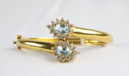 Blue Topaz Hinge Bracelet