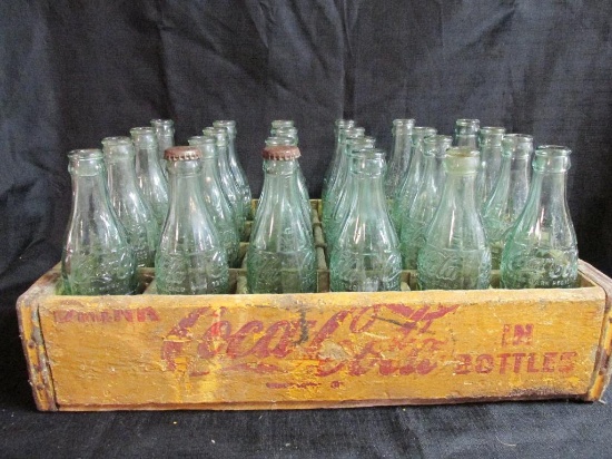 Case of Vintage Coca-Cola Bottles In Wood Crate