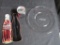 Coca-Cola Pepper Shaker, Coca-Cola Glass Plate, Collector Tin With Missing Pen