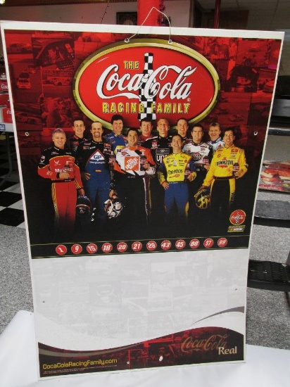 Coca-Cola Nascar Racing Family, Thick Plastic Advertising Sign