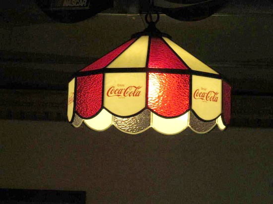 Coca-Cola Stained Glass Hanging Light