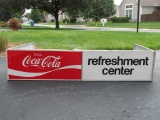 Three Section Coca-Cola Metal Refreshment Center Sign