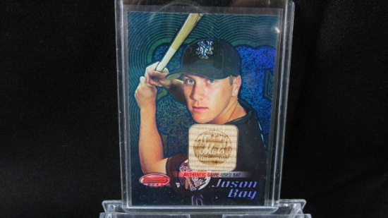 Jason Bay Bowman's Best Baseball Card 107, Bat Shaving 2002