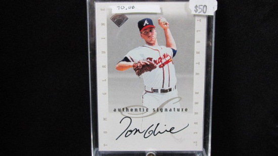 Tom Glavine Don Russ Authentic Signature 1996 Baseball Cards