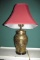 Oriental Brass Lamp With Square Shade - Zone: LR