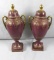 Pair Of Maroon Ceramic Ginger Jars - Zone: LR