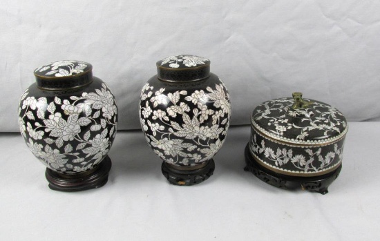 (3) Cloisonne Oriental Containers - Zone: LR