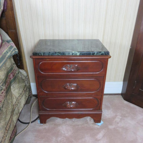 Marble Top Wood Night Stand - Zone: BR2
