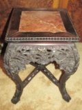 Square Wood Marble Top Accent Table - Zone: LR