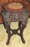 Wood Octagon Marble Top Accent Table - Zone: LR