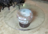Large Round Oriental Planter Pot With Round Glass Top - Zone: LR