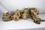 (19) Oriental Painted Satsuma Ceramic Set - Zone: LR