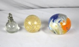 (3) Glass Paperweights - Zone: LR