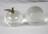 (2) Glass Paperweights - Zone: LR