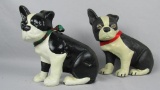Pair of Cast Iron Painted Boston Terriers - Zone: LR