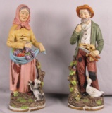 Pair of Elderly Woman & Man Figurines - Zone: D