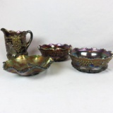 (3) Carnival Glass Bowls & (1) Carnival Glass Pitcher - Zone: D