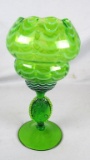 Green and White Swirl Candy Dish - Zone: D