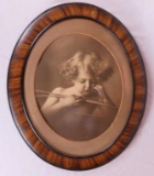 Framed Oval Antique Picture Of Child - Zone: D