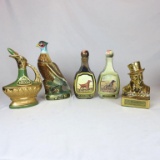 (4) Collectible Beam Decanters & (1) Old Mister Boston Decanter - Zone: D
