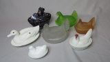 (7) Glass Animal Covered Dishes - Zone: LR