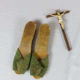 Pair Of Oriental Slippers & a Crucifix - Zone: LR