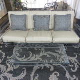 Metal Patio Couch & Glass Top Coffee Table - Zone: PA