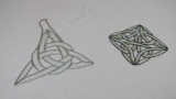 (2) Celtic Knot Stained Glass Window Hangings - Zone: PA