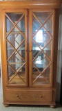 Lighted Wood Curio Cabinet - Zone: K