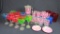 (46) Pieces Of Colorful Party Plasticware - O