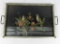 Metal Serving Tray With Inlay Under Glass - H2
