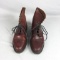 Impulse Brown Leather Tie Up Boots By Steeple Gate, 8.5 - SC