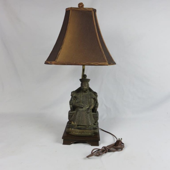 Bronze Asian Man Table Lamp - S