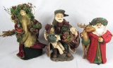 (3) Large Santa Figurines - S