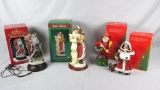 (3) Christmas Santa Figurines & (1) Mrs. Claus Figurine - B5