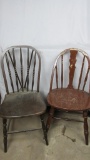 (2) Antique Wood Chairs - BM