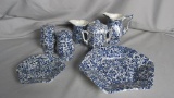 (7) Pieces Of Blue Floral Dishware - BM