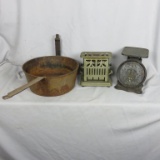 Vintage Metal Pot, Toaster, & Scale - BM