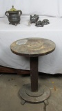 Metal Collectibles & A Wood Plant Stand - BM