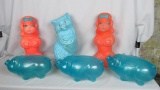 (6) Vintage Plastic Piggy Banks - R1